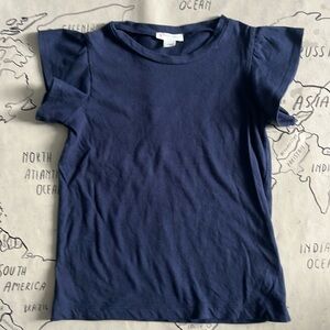 JCrew crewcuts Girls' ruffle-shoulder tee size S
